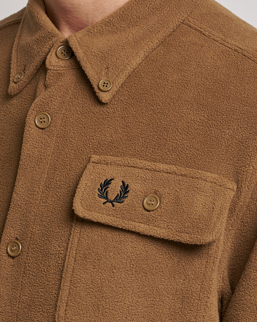 Homme | Chemises | Fred Perry | Fleece Overshirt Shadded Stone