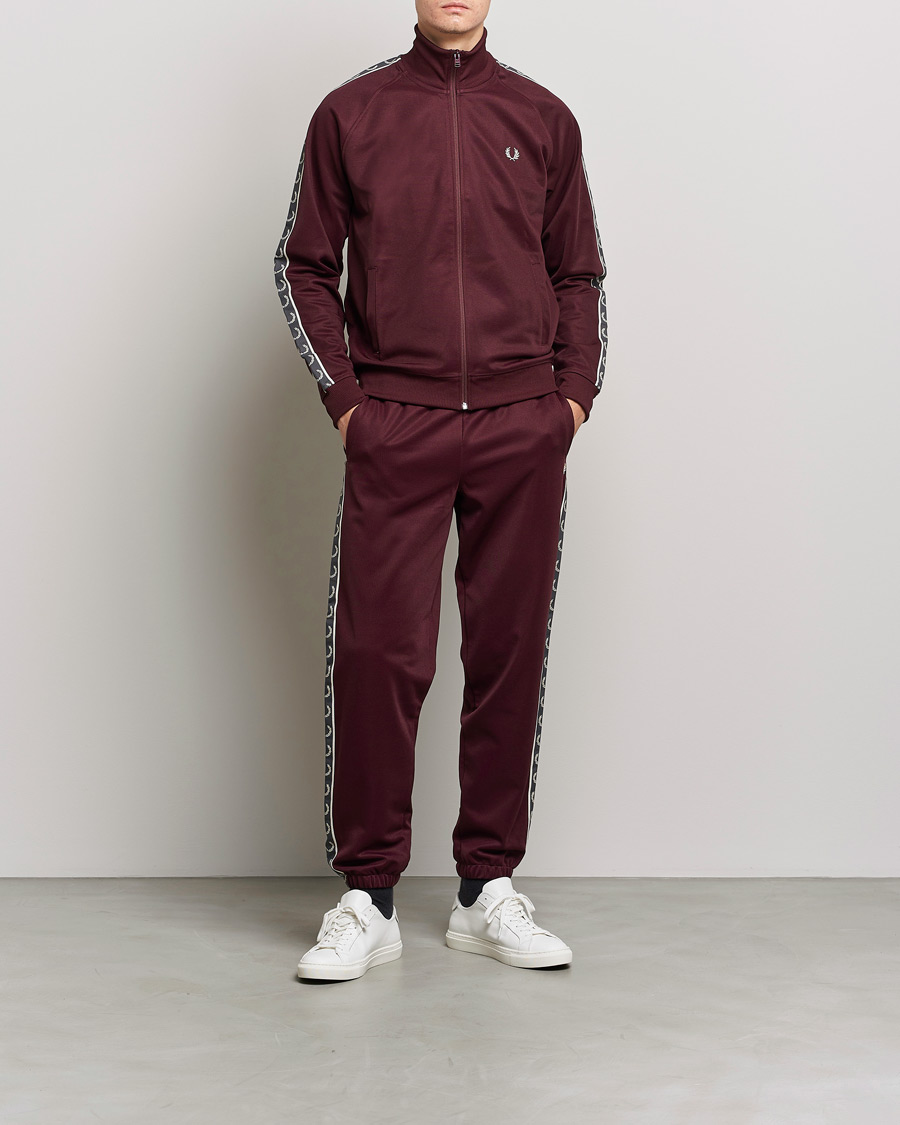 Homme | Pulls Et Tricots | Fred Perry | Taped Track Jacket Oxblood