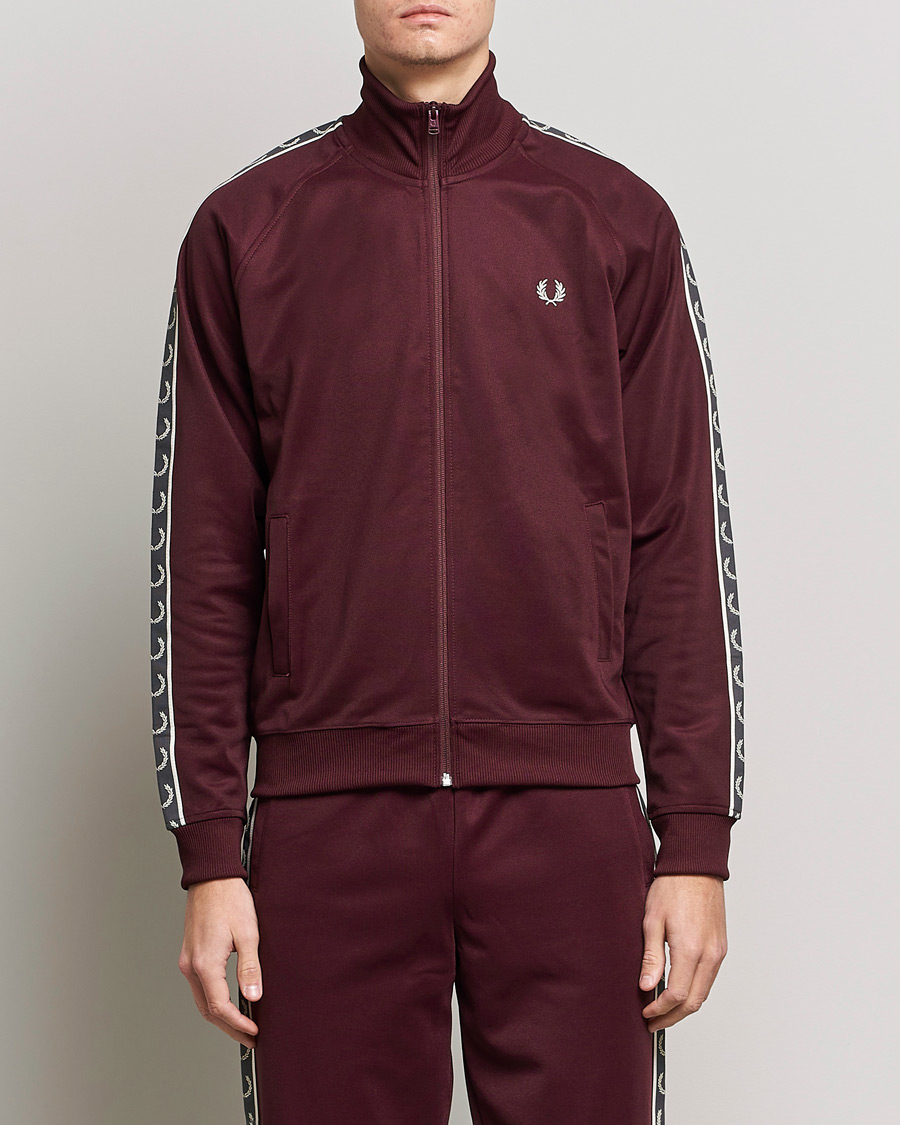 Homme | Pulls Et Tricots | Fred Perry | Taped Track Jacket Oxblood