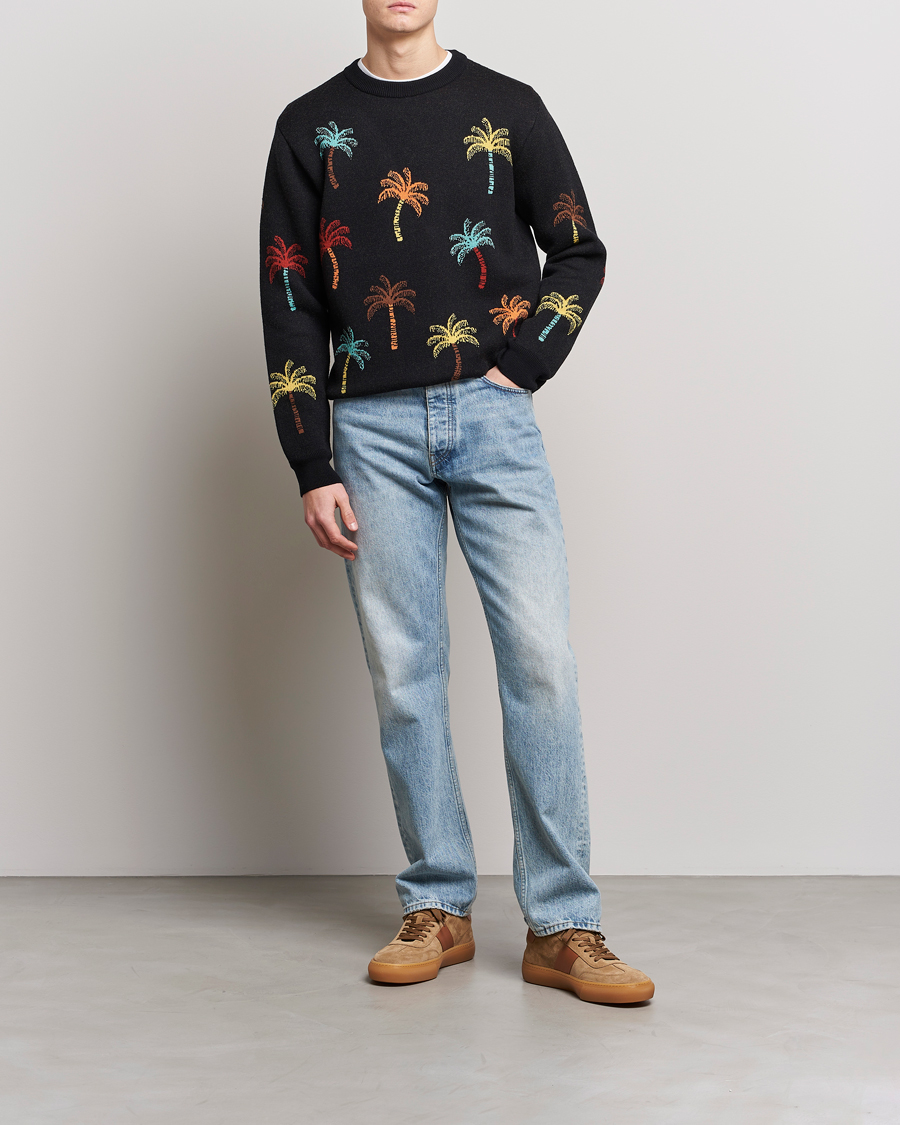 Homme | Pulls Et Tricots | Alanui | Palm Tree Jacquard Sweater Black