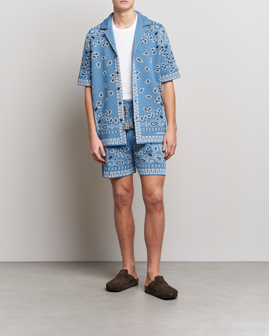Homme | Chemises | Alanui | Bandana Print Camp Shirt Light Blue