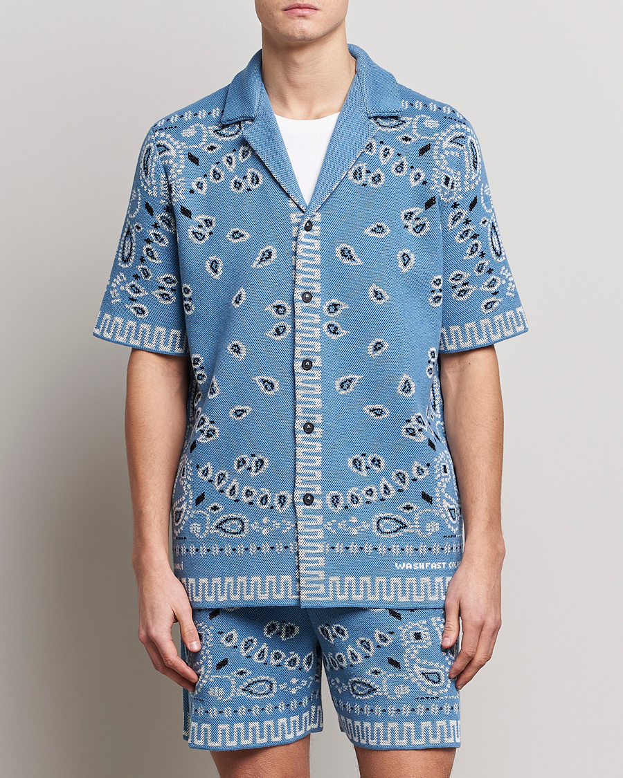 Homme | Chemises | Alanui | Bandana Print Camp Shirt Light Blue