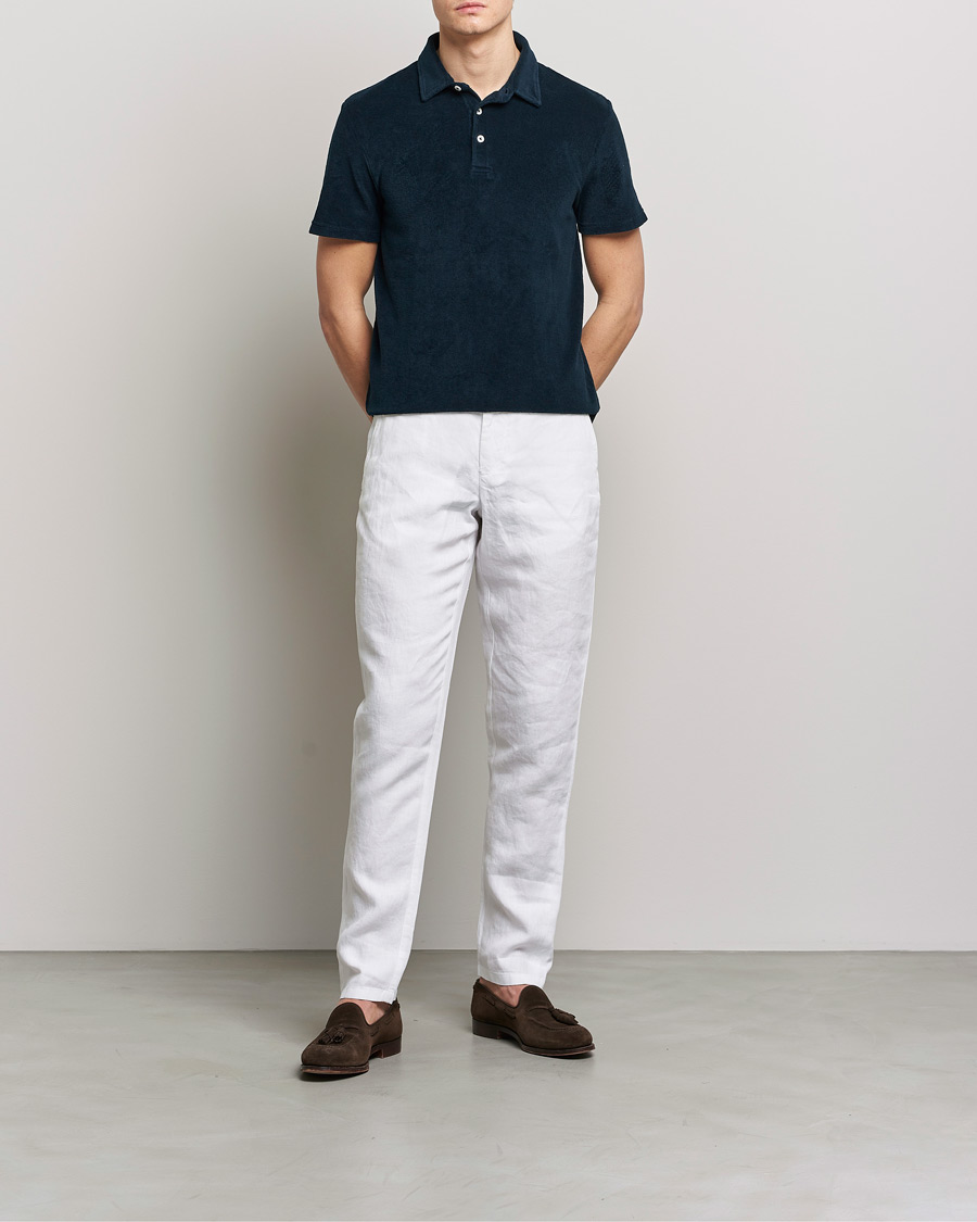 Homme | Polos | Altea | Short Sleeve Terry Polo Navy
