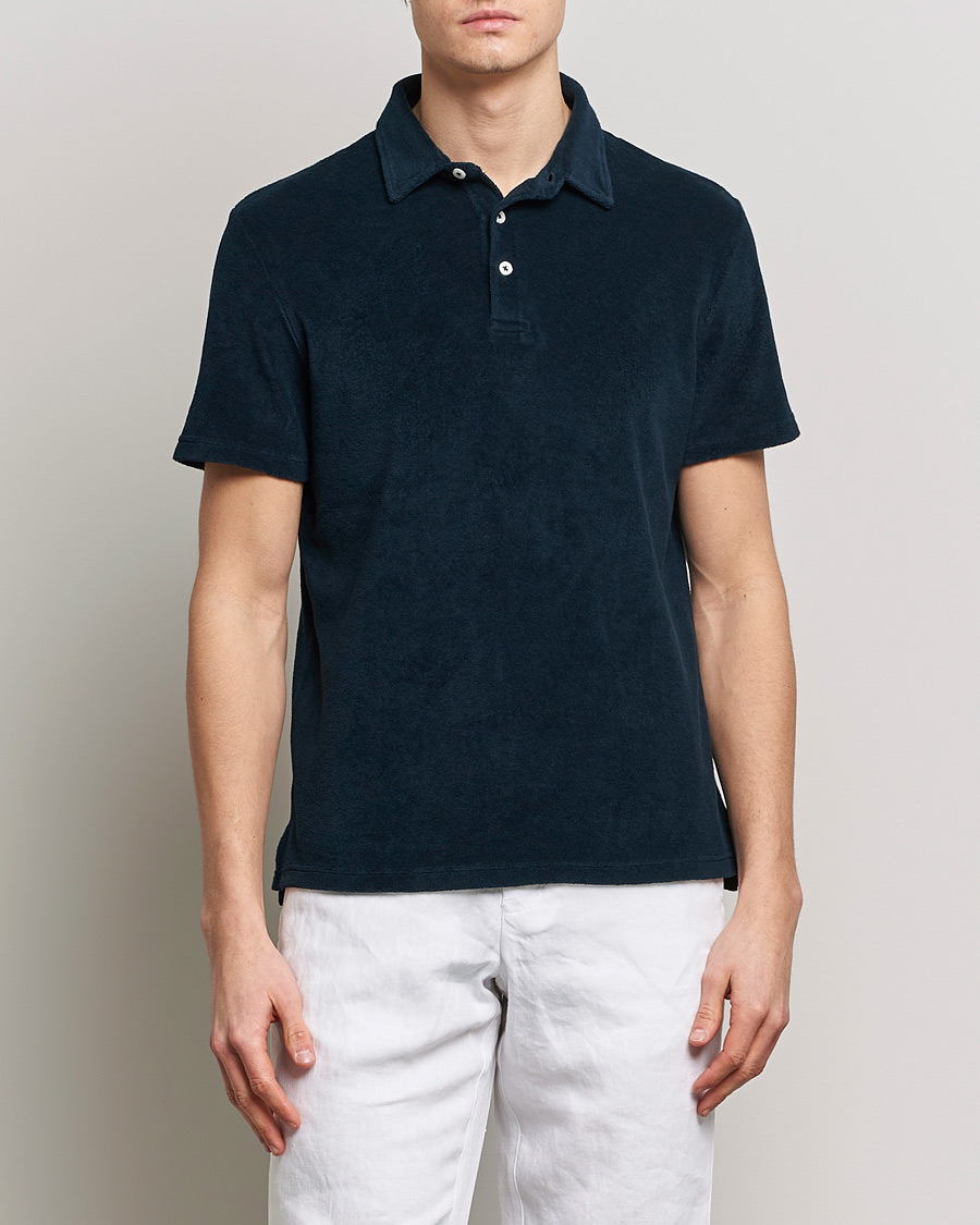 Homme | Polos | Altea | Short Sleeve Terry Polo Navy
