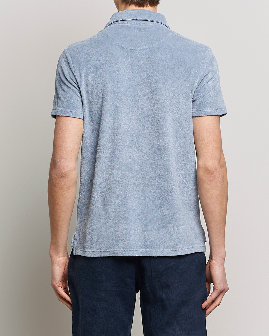 Homme | Polos | Altea | Short Sleeve Terry Polo Dusty Blue