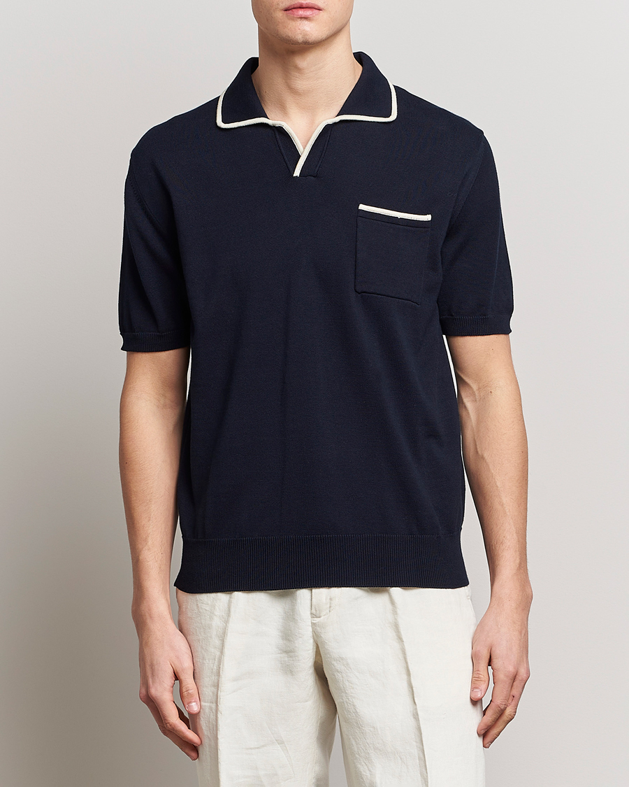 Homme | Polos | Altea | Short Sleeve Riviera Polo Navy