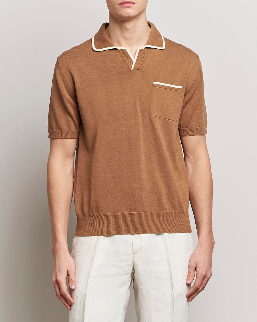 Homme | Sections | Altea | Short Sleeve Riviera Polo Tobacco
