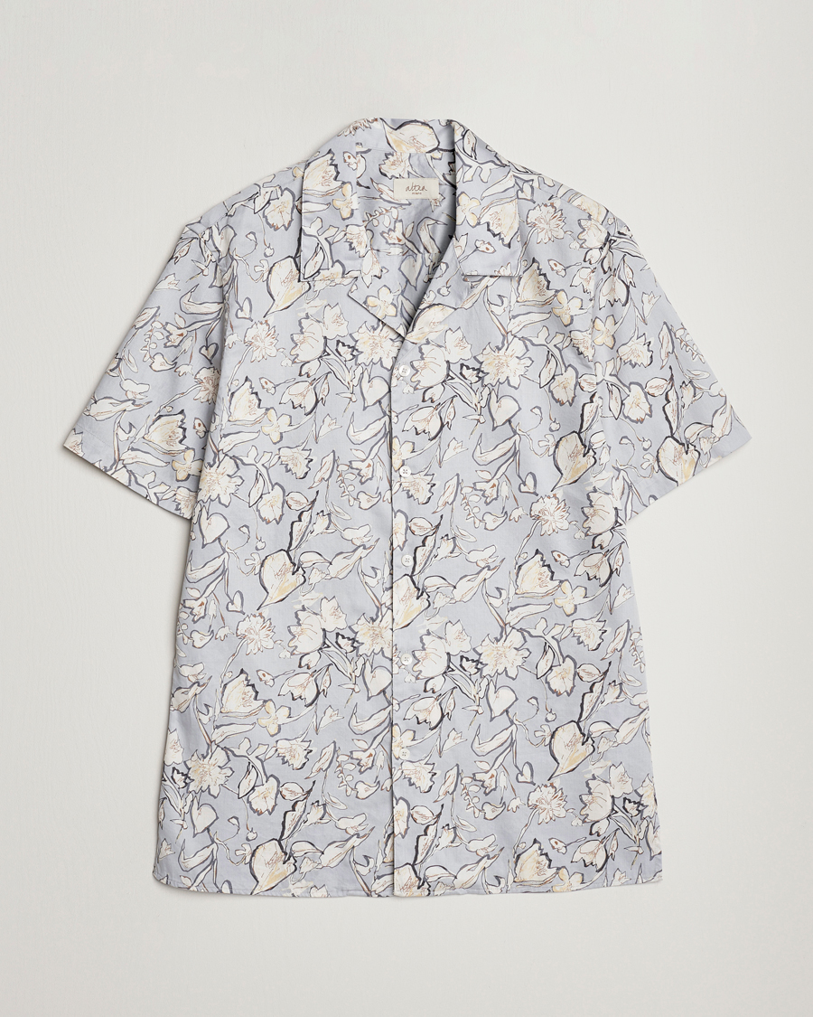 Homme | Chemises | Altea | Printed Bowling Shirt Light Grey