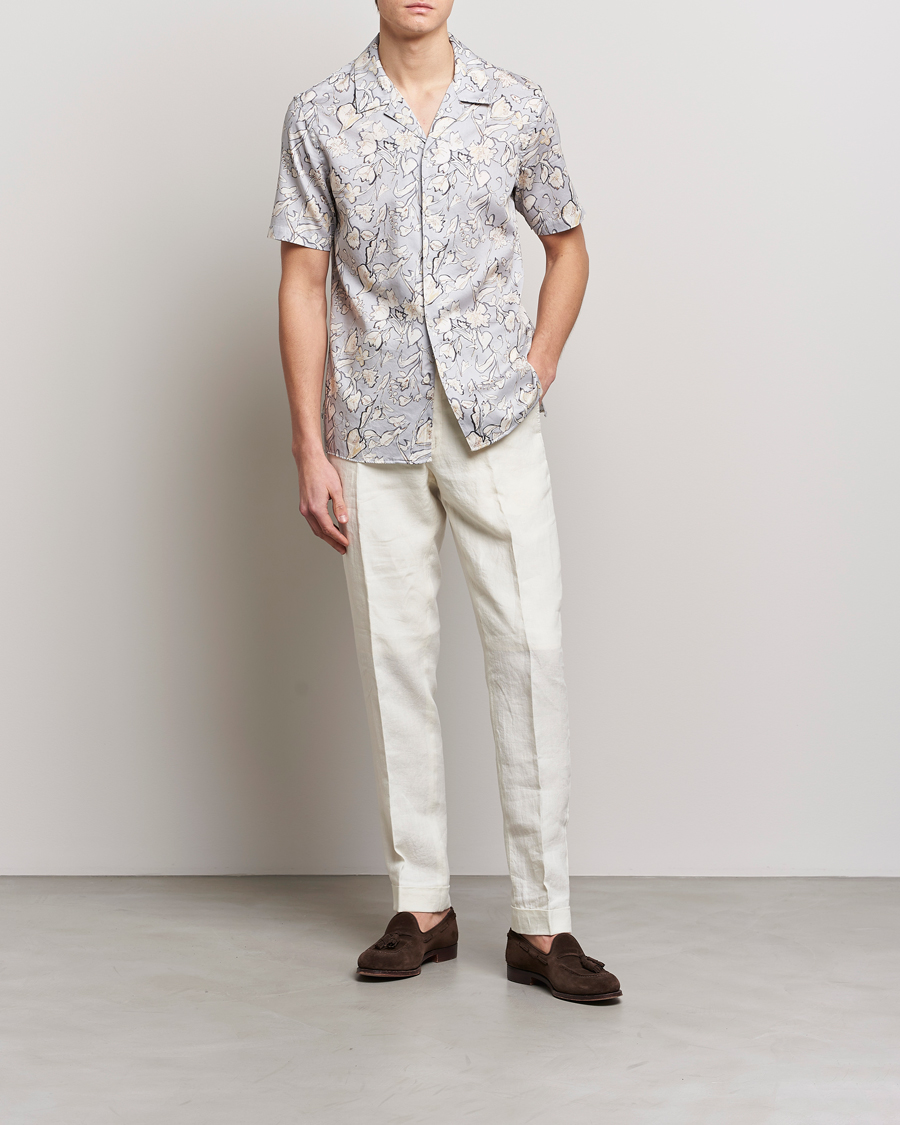 Homme | Chemises | Altea | Printed Bowling Shirt Light Grey