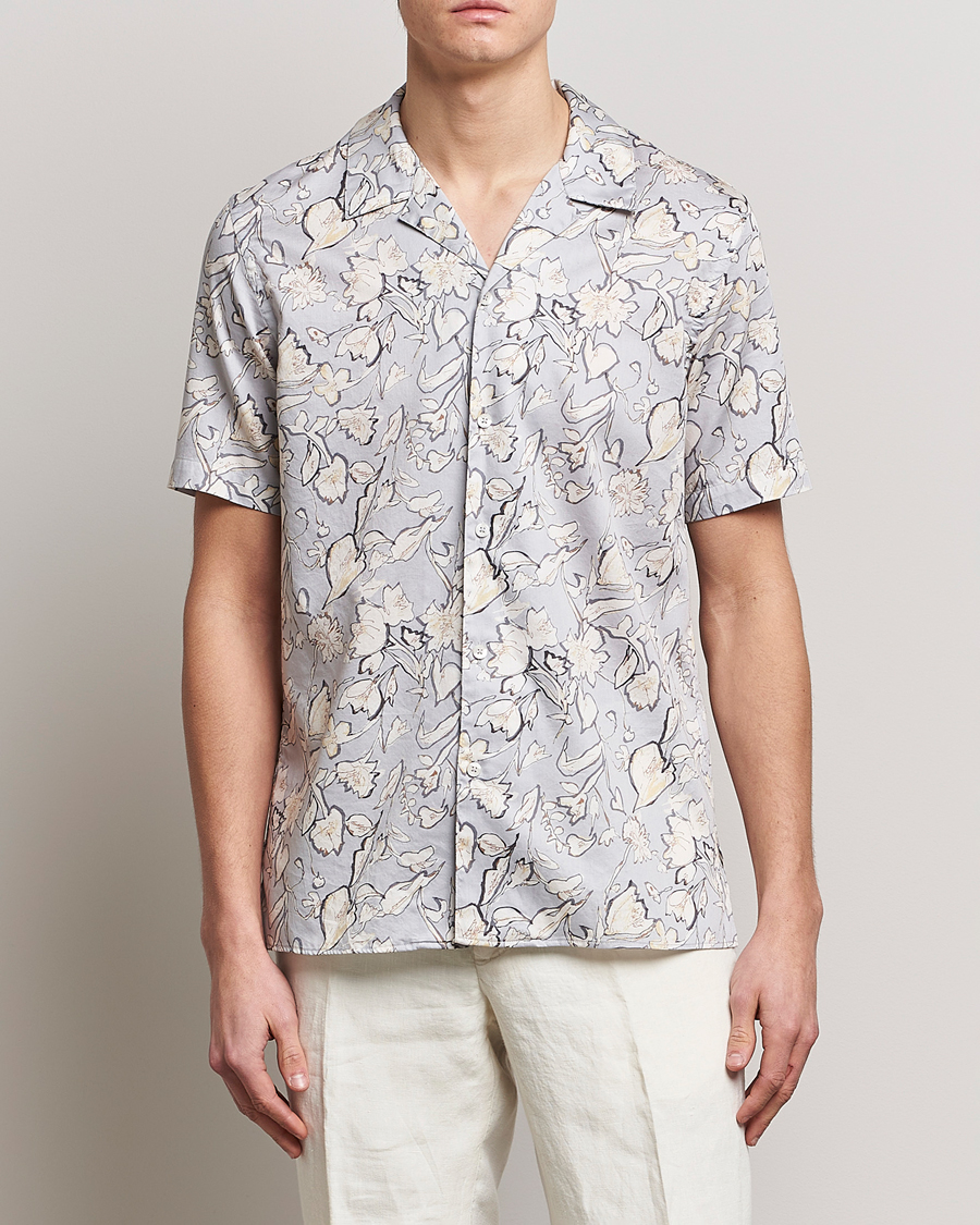 Homme | Chemises | Altea | Printed Bowling Shirt Light Grey