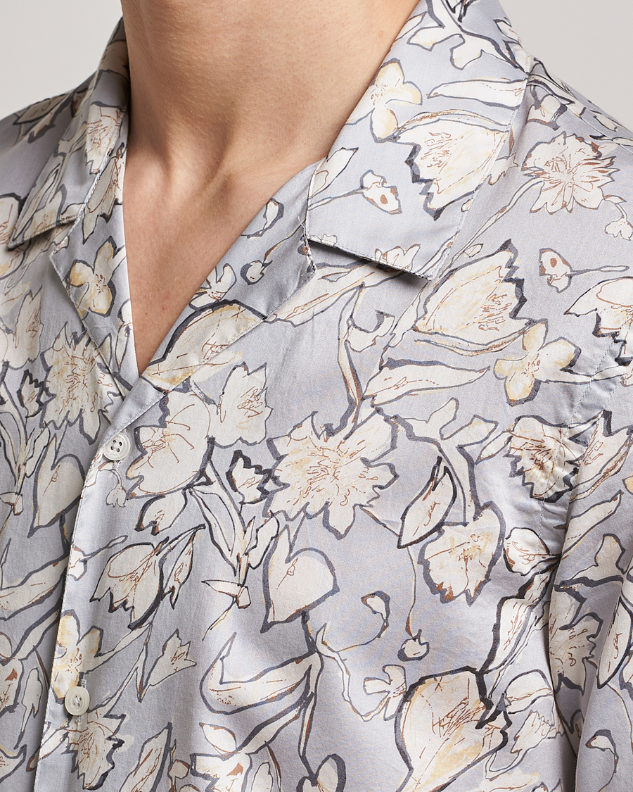Homme | Chemises | Altea | Printed Bowling Shirt Light Grey