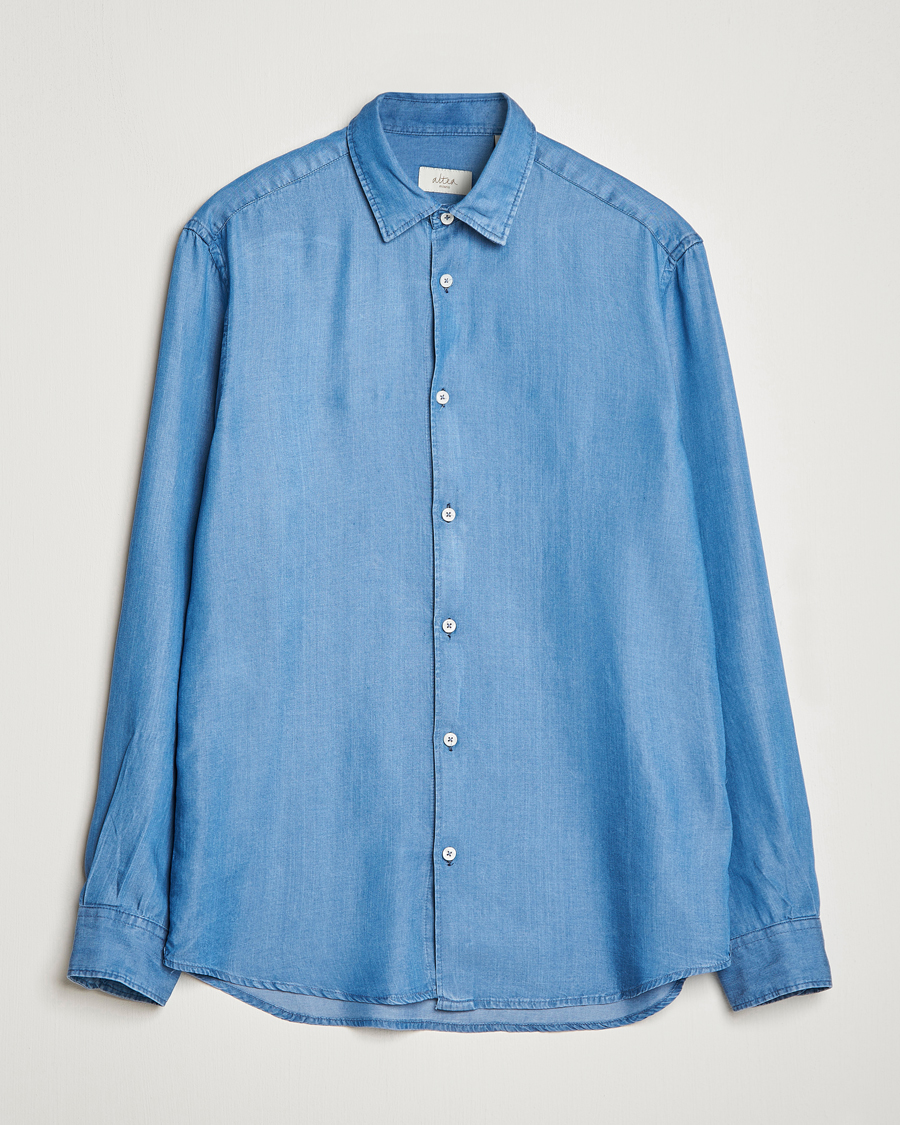 Homme | Chemises | Altea | Soft Lyocell Denim Shirt Light Indigo