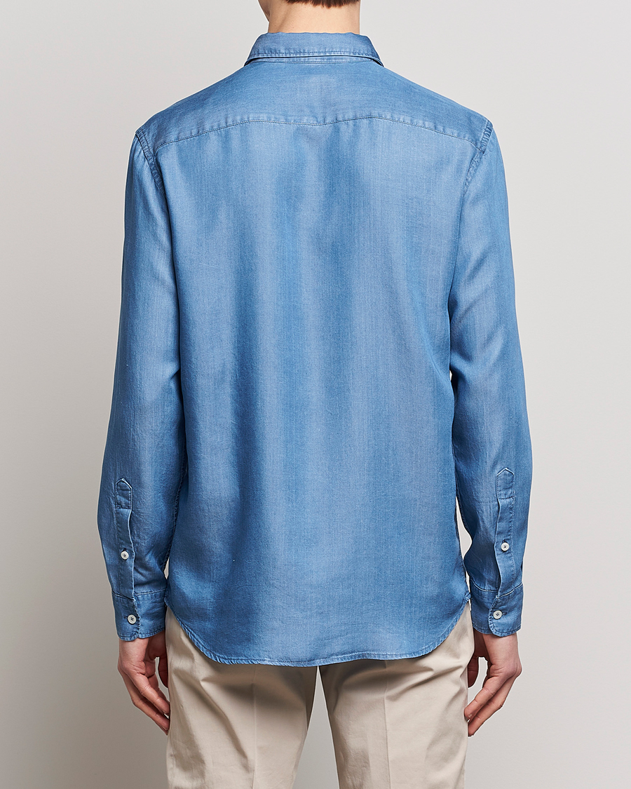 Homme | Chemises | Altea | Soft Lyocell Denim Shirt Light Indigo