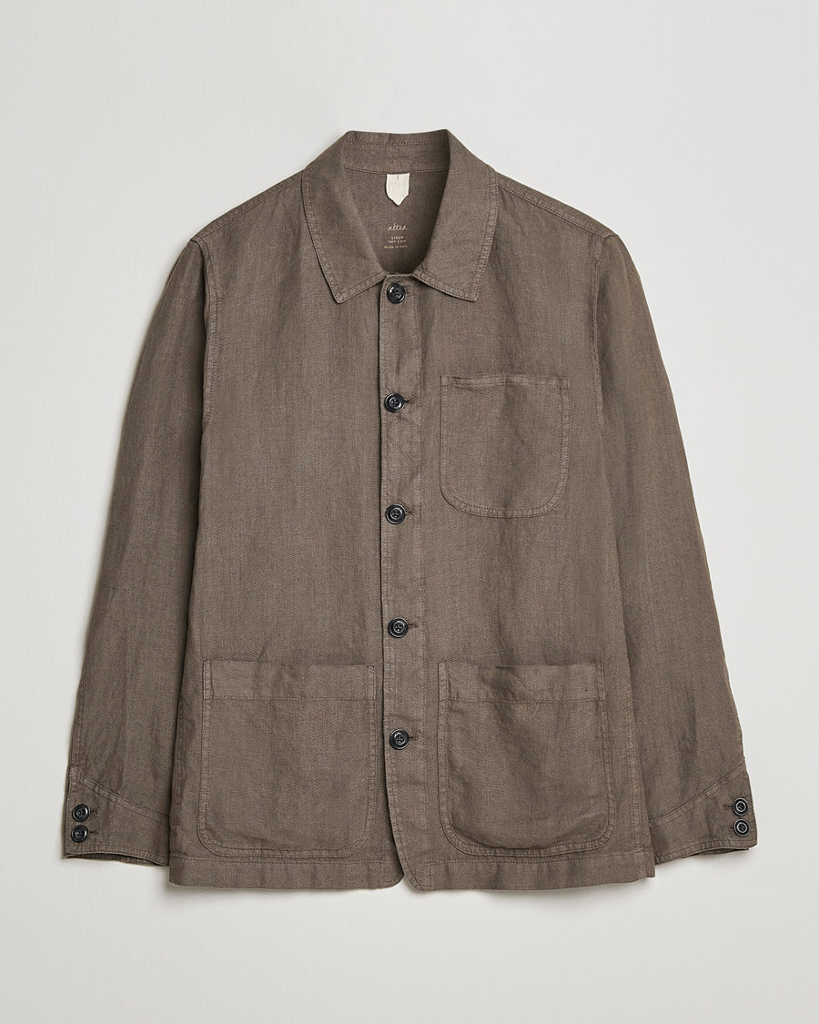 Homme | Chemises | Altea | Linen Shirt Jacket Olive