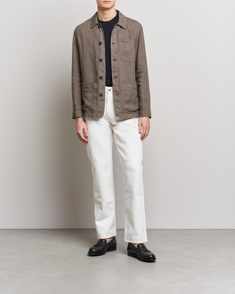 Homme | Chemises | Altea | Linen Shirt Jacket Olive