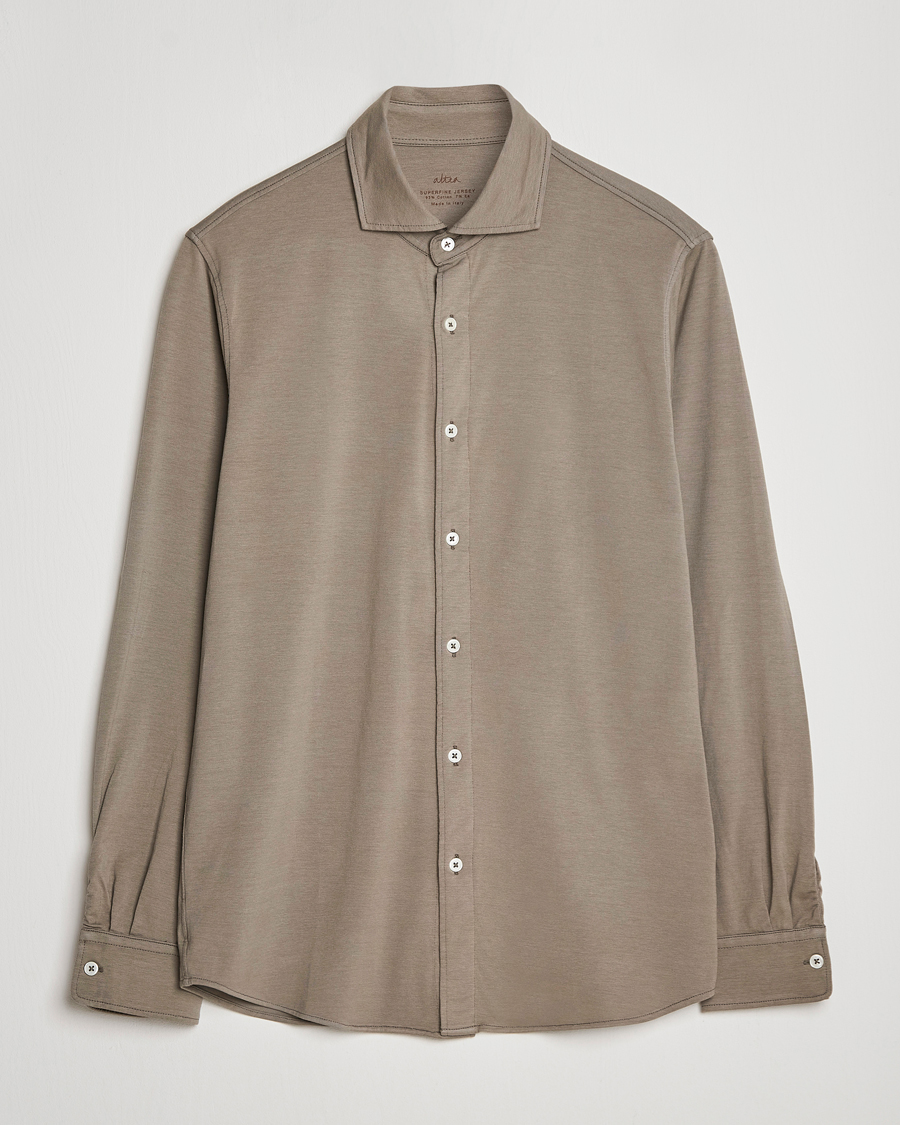 Homme | Chemises | Altea | Jersey Stretch Shirt Taupe