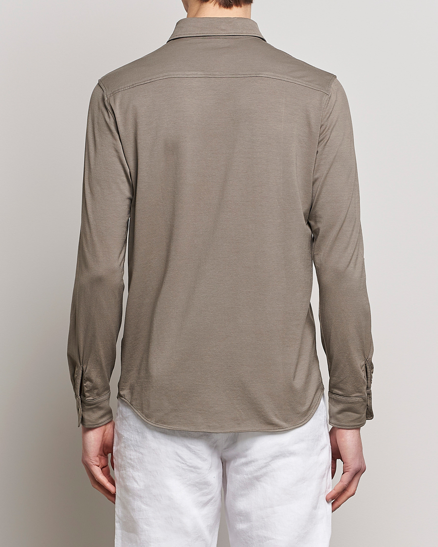 Homme | Chemises | Altea | Jersey Stretch Shirt Taupe