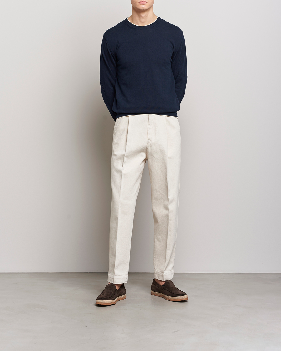 Homme | Pulls Et Tricots | Altea | Soft Cotton Pullover Navy