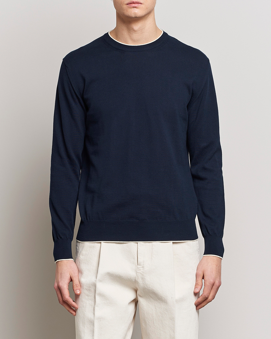 Homme | Pulls Et Tricots | Altea | Soft Cotton Pullover Navy