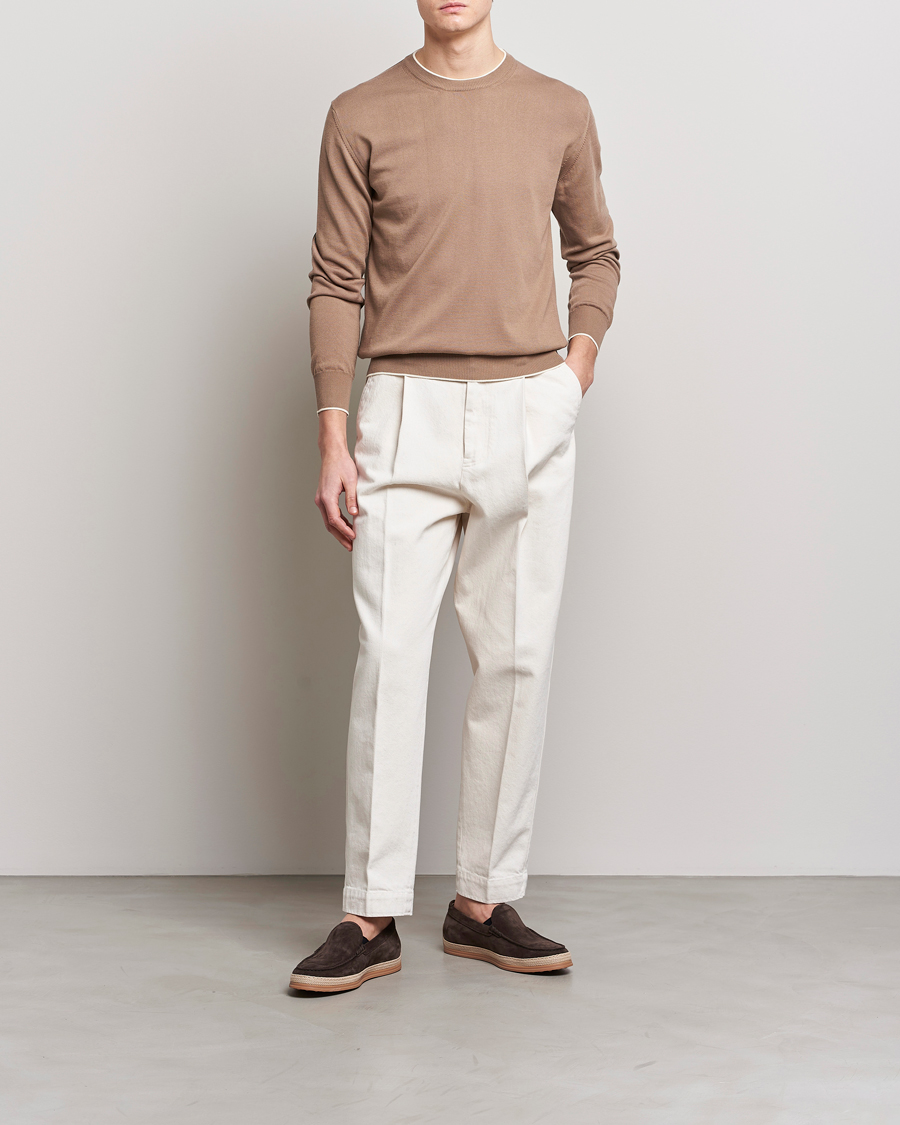 Homme | Pulls Et Tricots | Altea | Soft Cotton Pullover Beige