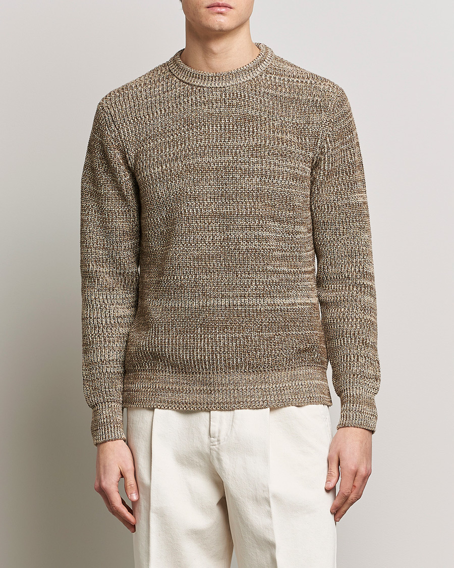 Homme | Pulls Et Tricots | Altea | Rib Cotton Sweater Brown Melange