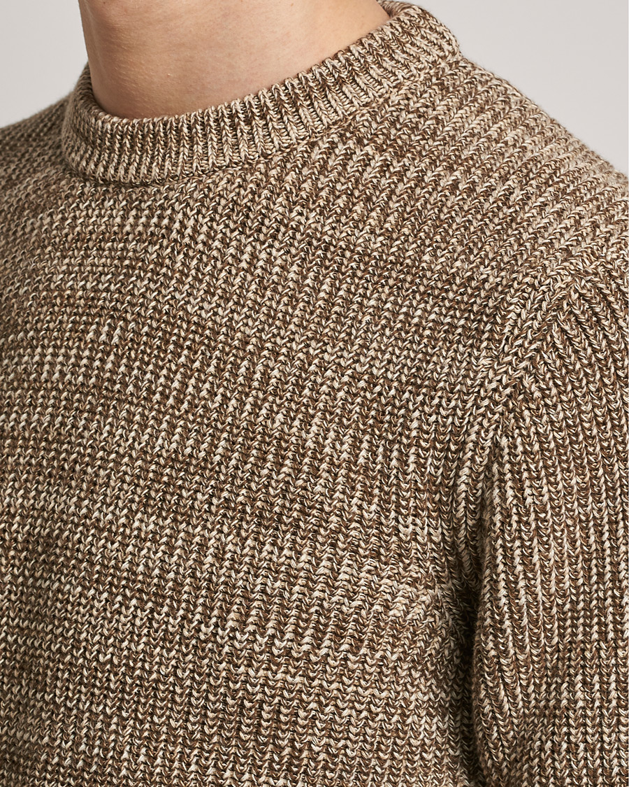 Homme | Pulls Et Tricots | Altea | Rib Cotton Sweater Brown Melange