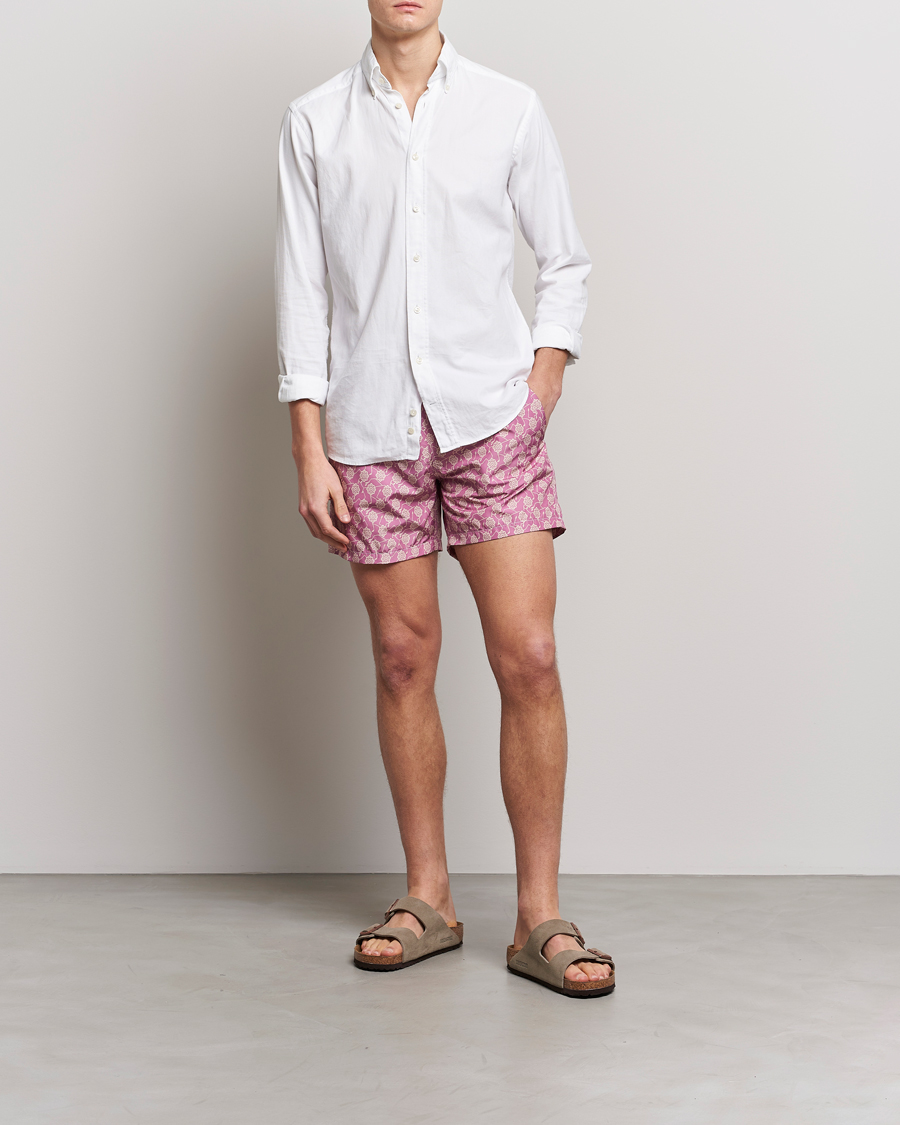 Homme | Maillots De Bain | Altea | Printed Swim Trunks Pale Burgundy