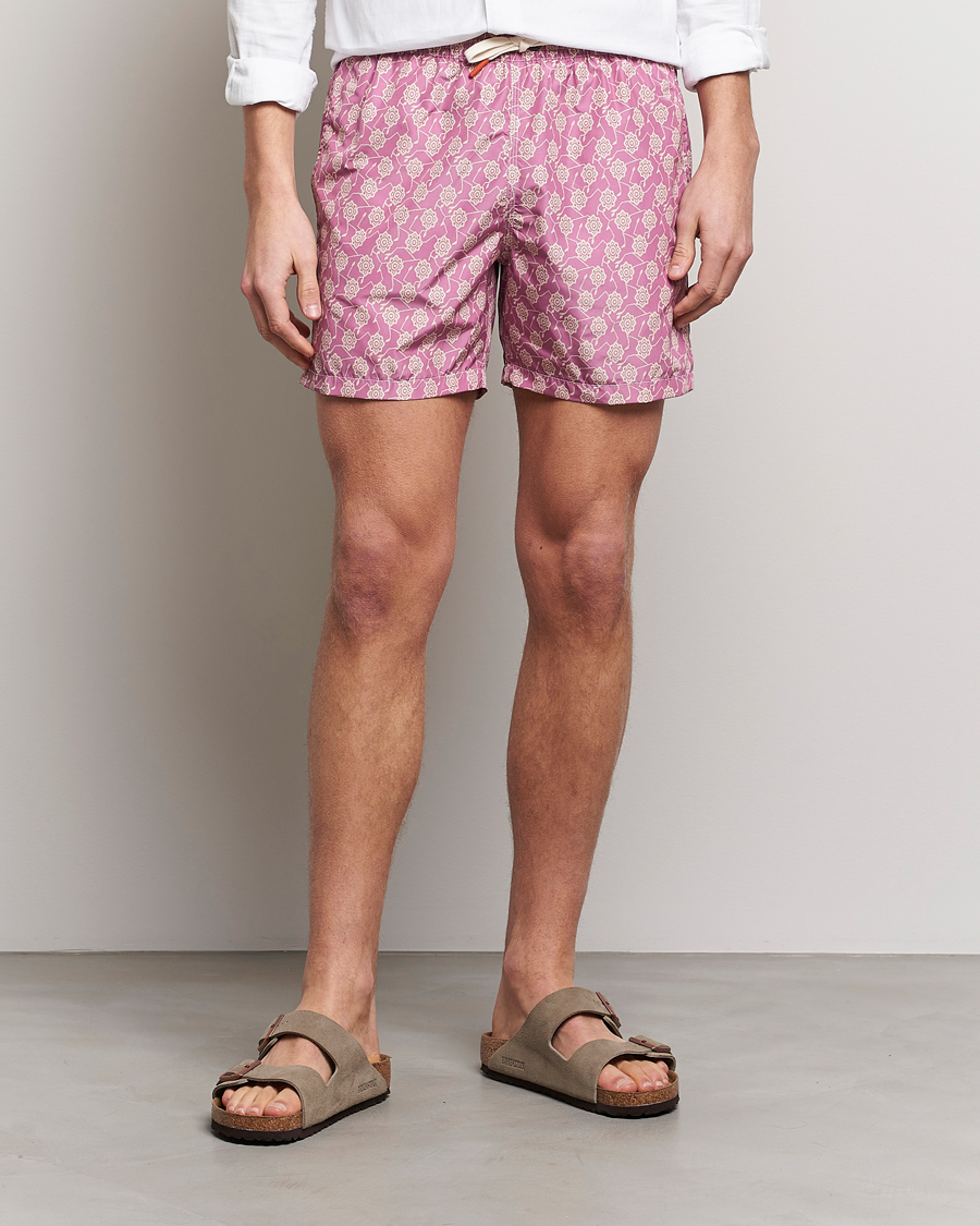 Homme | Maillots De Bain | Altea | Printed Swim Trunks Pale Burgundy