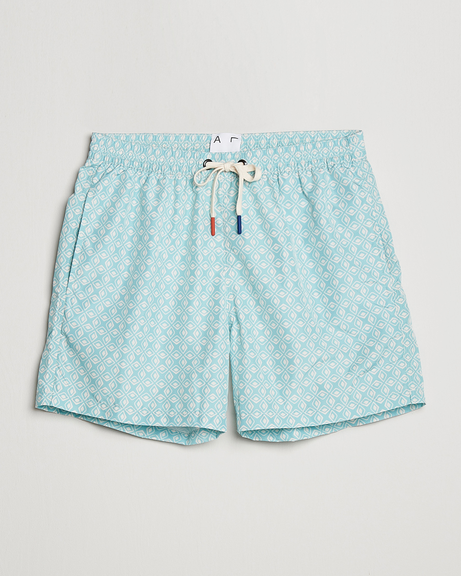 Homme | Maillots De Bain | Altea | Printed Swim Trunks Light Blue