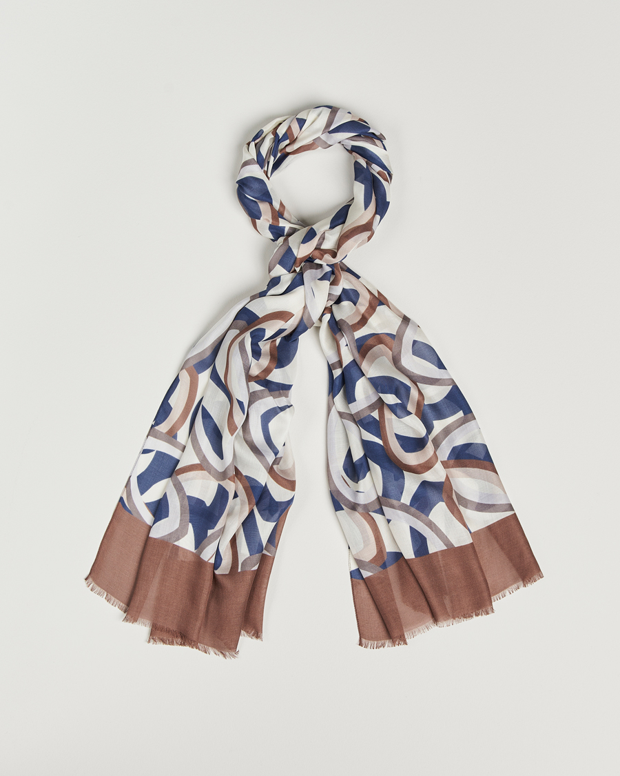 Homme | Altea Printed Scarf Navy/Brown | Altea | Printed Scarf Navy/Brown
