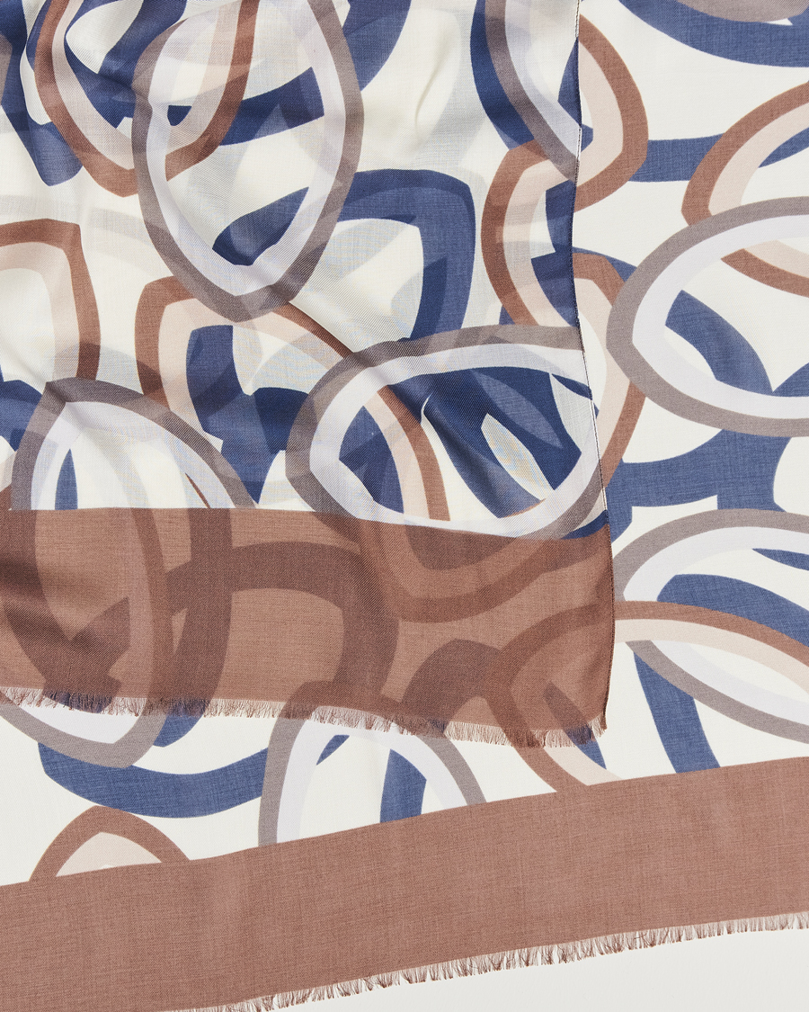 Homme | Altea Printed Scarf Navy/Brown | Altea | Printed Scarf Navy/Brown
