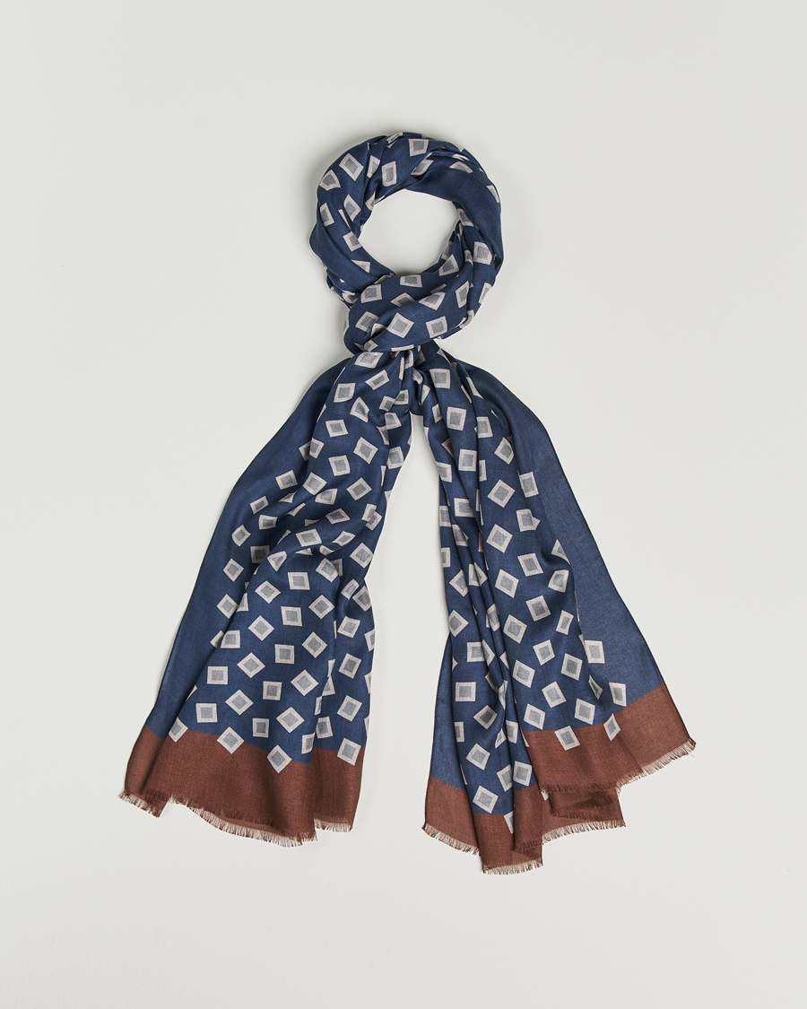 Homme | Altea Printed Scarf Navy/Grey | Altea | Printed Scarf Navy/Grey