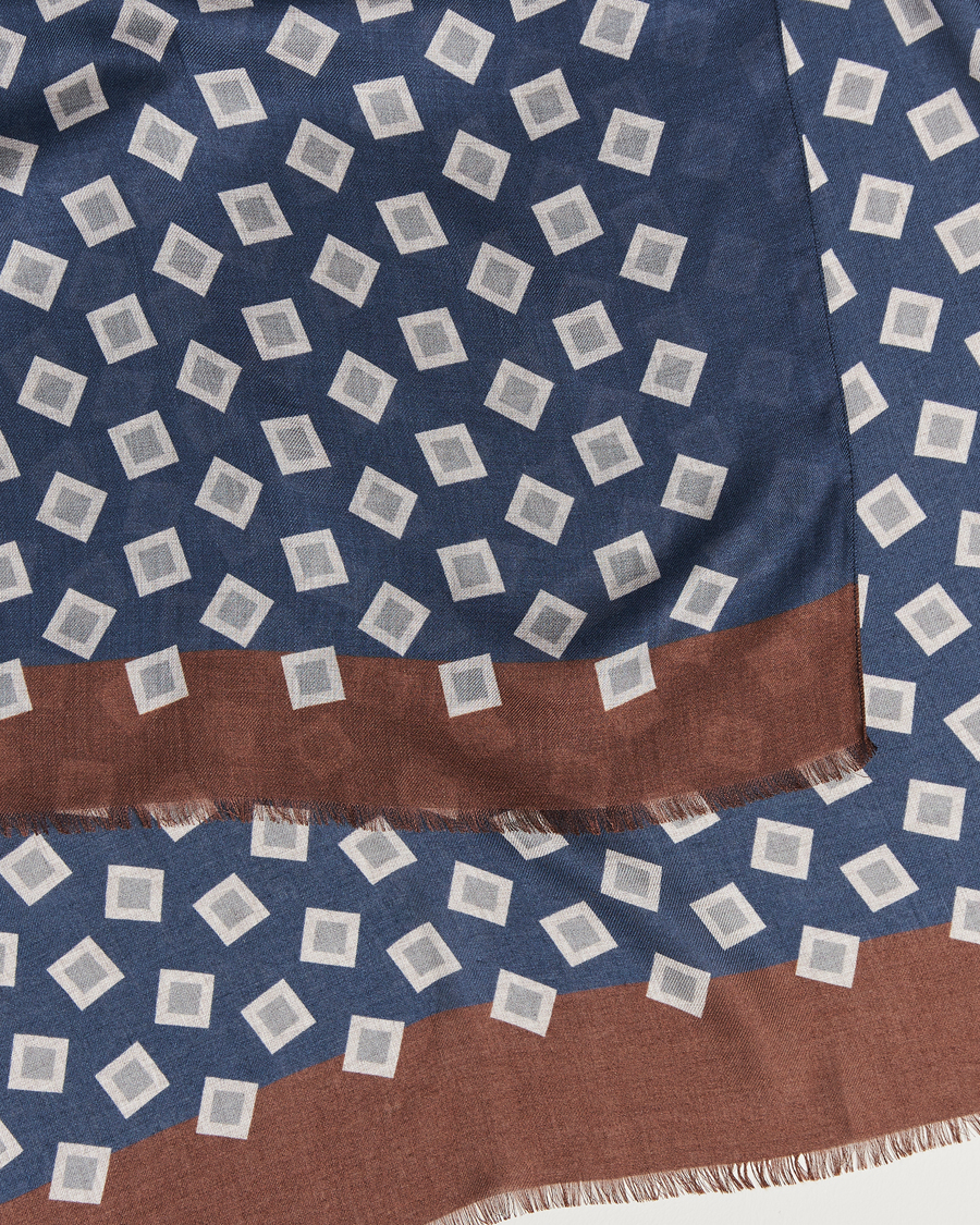 Homme | Altea Printed Scarf Navy/Grey | Altea | Printed Scarf Navy/Grey