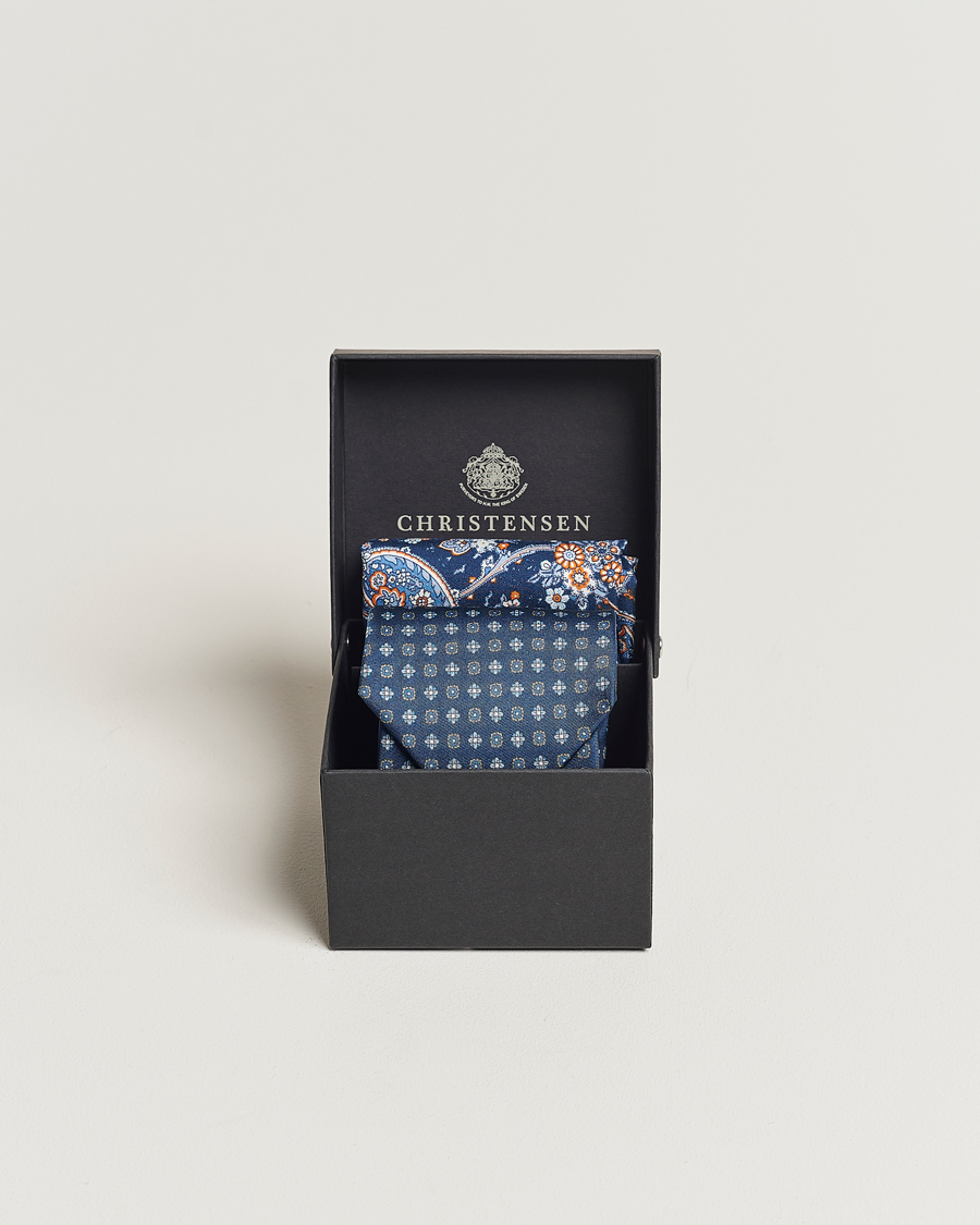 Homme | Amanda Christensen Box Set Silk Twill 8cm Tie With Pocket Square Navy | Amanda Christensen | Box Set Silk Twill 8cm Tie With Pocket Square Navy