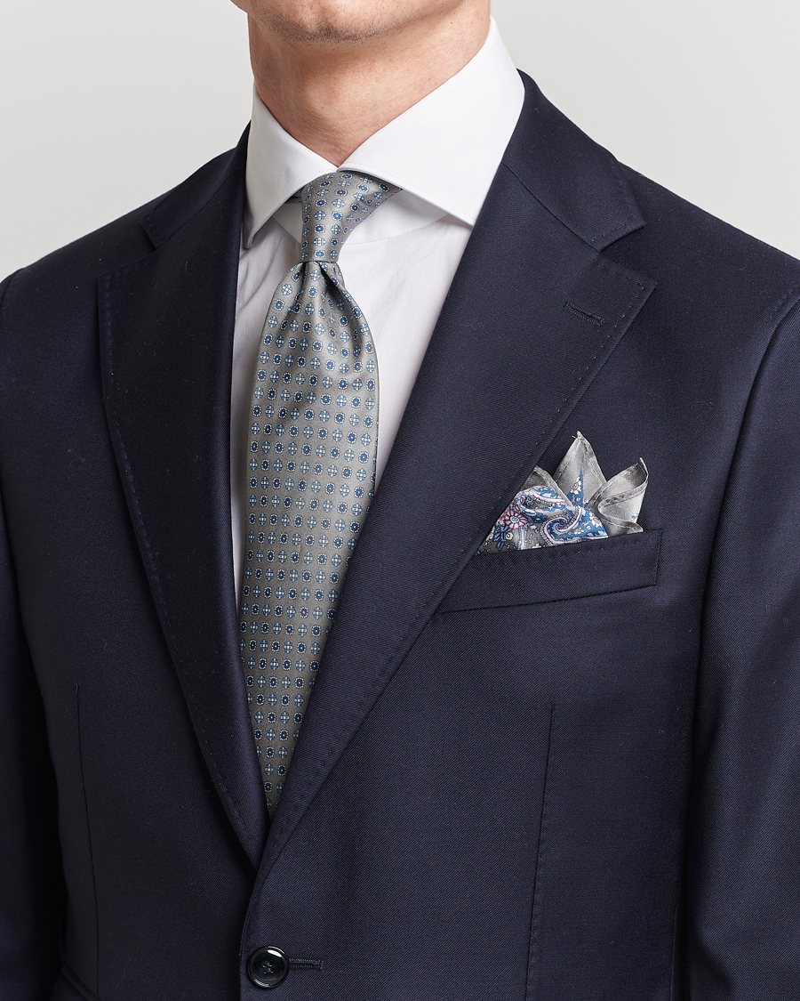 Homme | Amanda Christensen Box Set Silk Twill 8cm Tie With Pocket Square Grey | Amanda Christensen | Box Set Silk Twill 8cm Tie With Pocket Square Grey