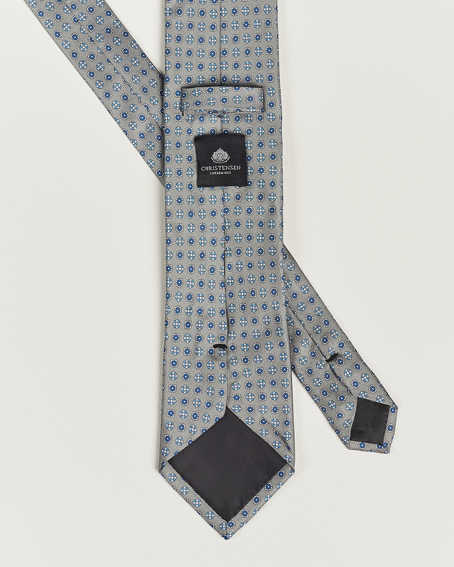Homme | Amanda Christensen Box Set Silk Twill 8cm Tie With Pocket Square Grey | Amanda Christensen | Box Set Silk Twill 8cm Tie With Pocket Square Grey