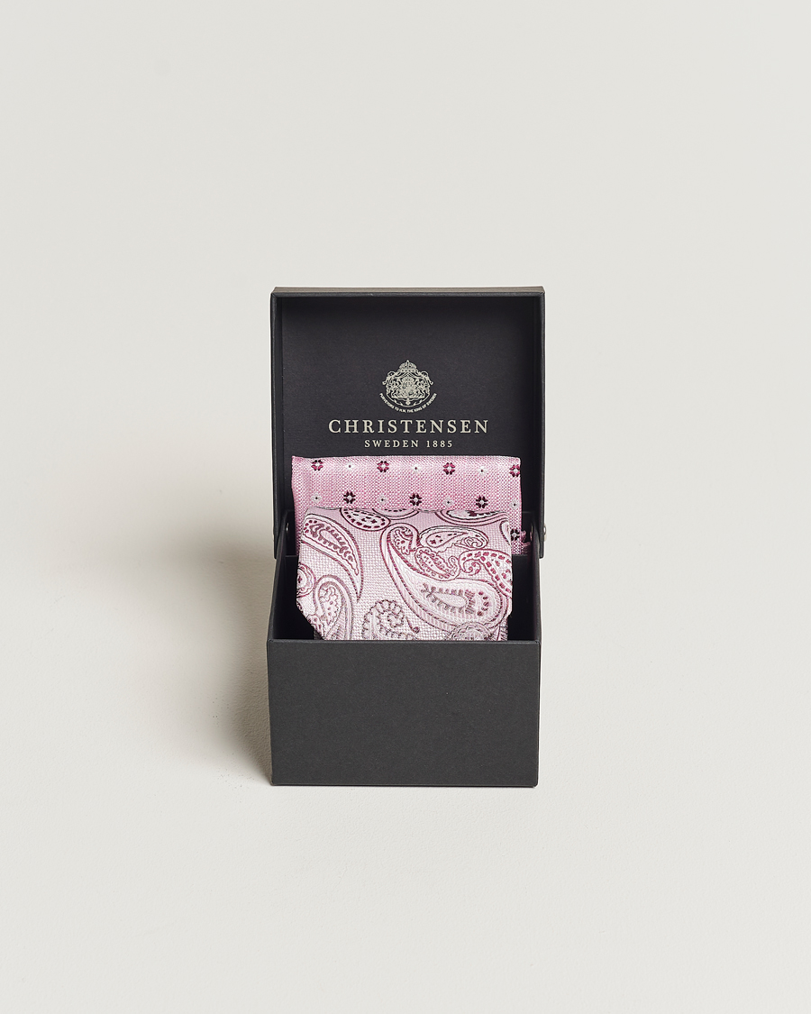Homme | Amanda Christensen Box Set Silk 8cm Tie With Pocket Square Pink | Amanda Christensen | Box Set Silk 8cm Tie With Pocket Square Pink