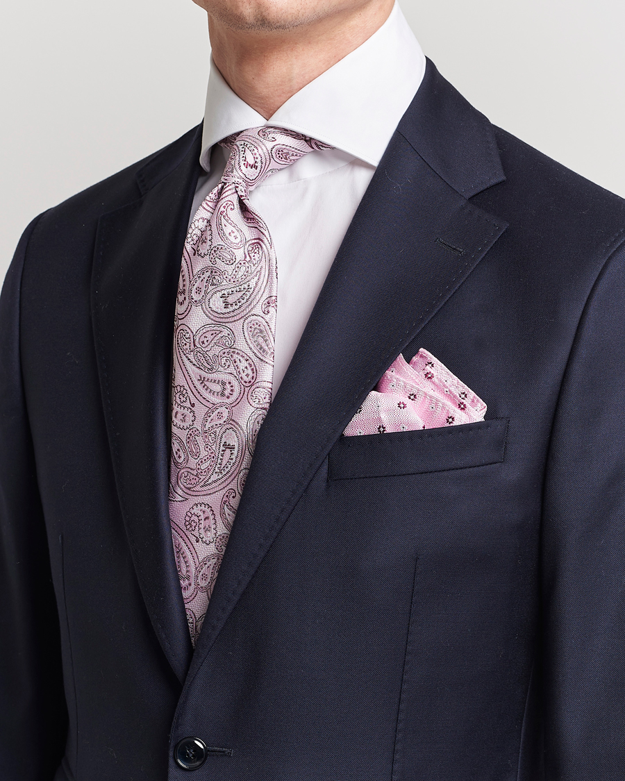 Homme |  | Amanda Christensen | Box Set Silk 8cm Tie With Pocket Square Pink