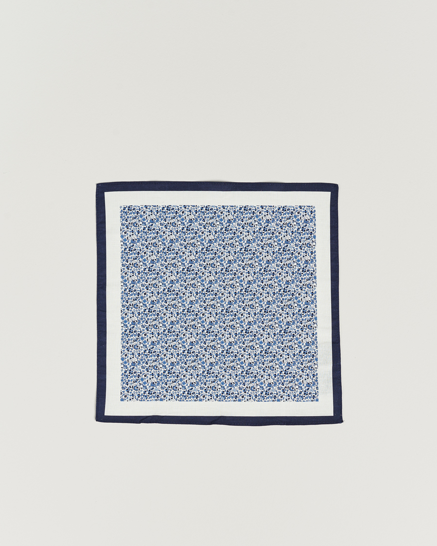 Homme | Amanda Christensen Box Set Printed Linen 8cm Tie With Pocket Square Navy | Amanda Christensen | Box Set Printed Linen 8cm Tie With Pocket Square Navy