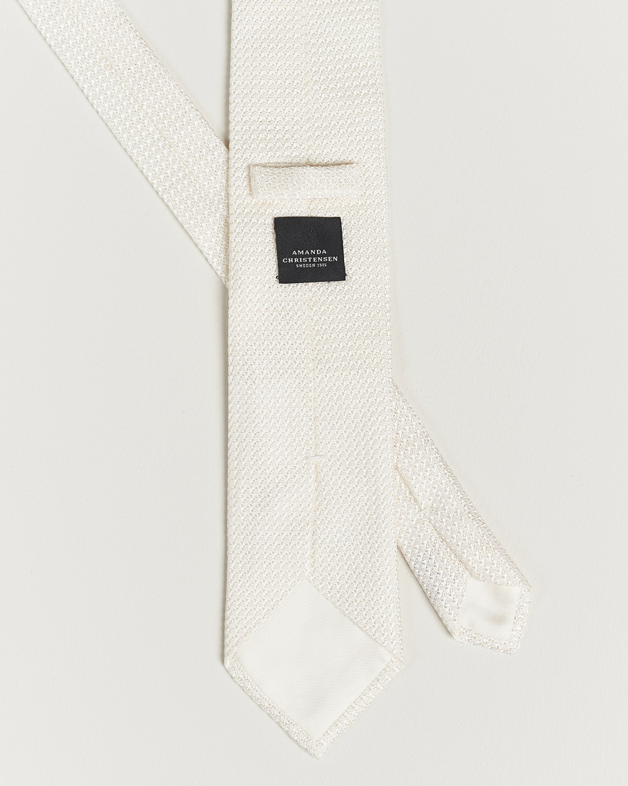 Homme | Cravates | Amanda Christensen | Silk Grenadine 8 cm Tie White