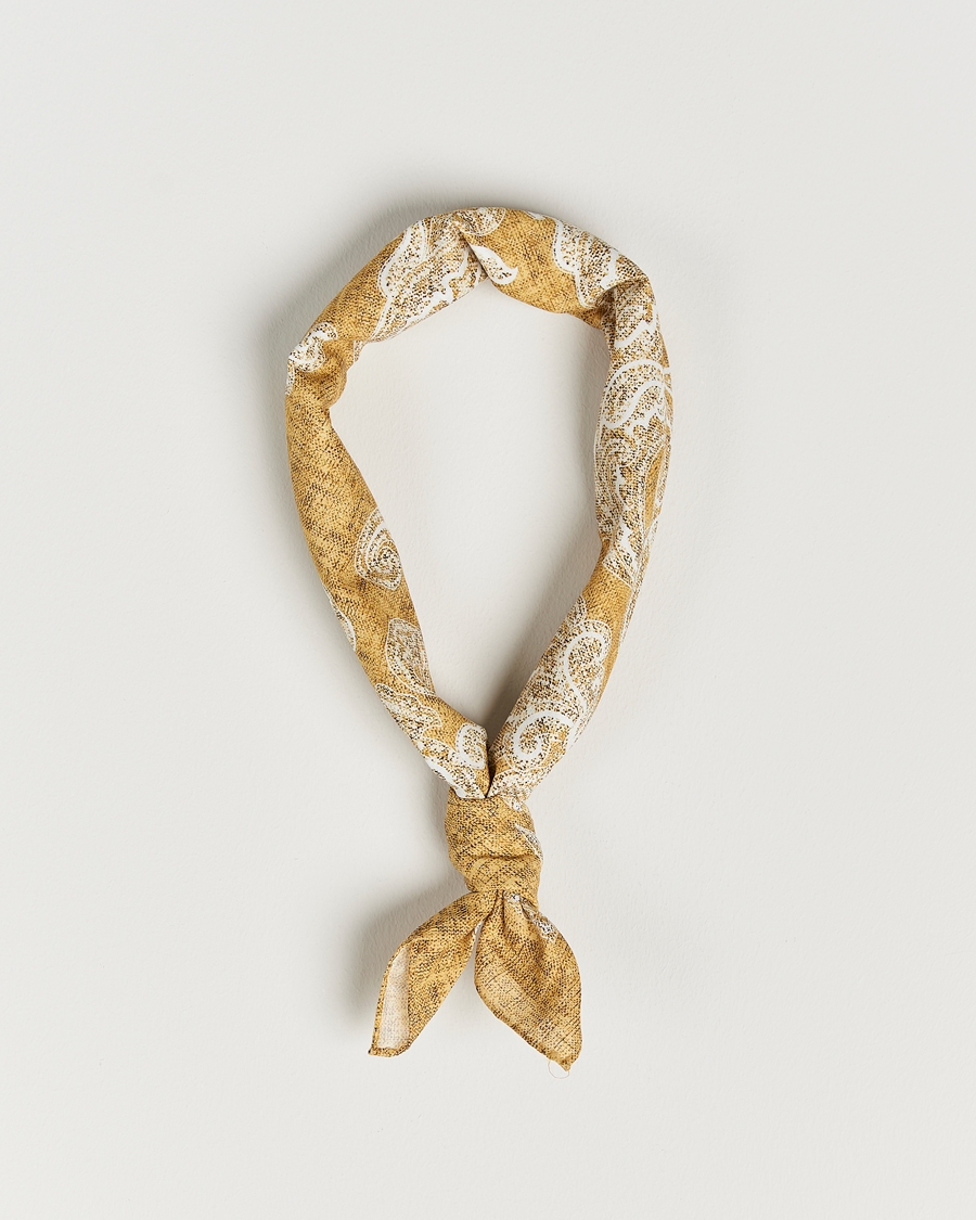 Homme | Amanda Christensen Cotton Voilé Printed Bandana Yellow | Amanda Christensen | Cotton Voilé Printed Bandana Yellow