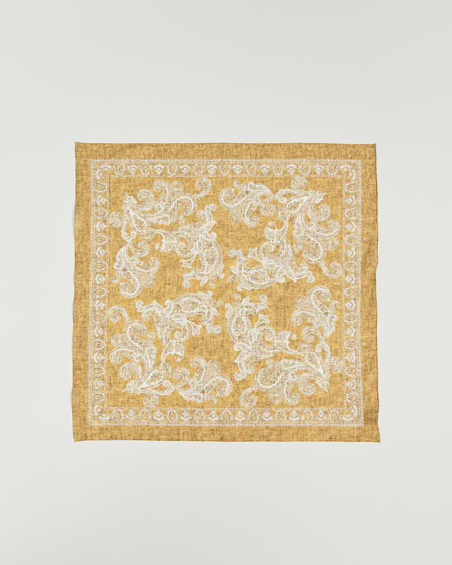 Homme | Amanda Christensen Cotton Voilé Printed Bandana Yellow | Amanda Christensen | Cotton Voilé Printed Bandana Yellow