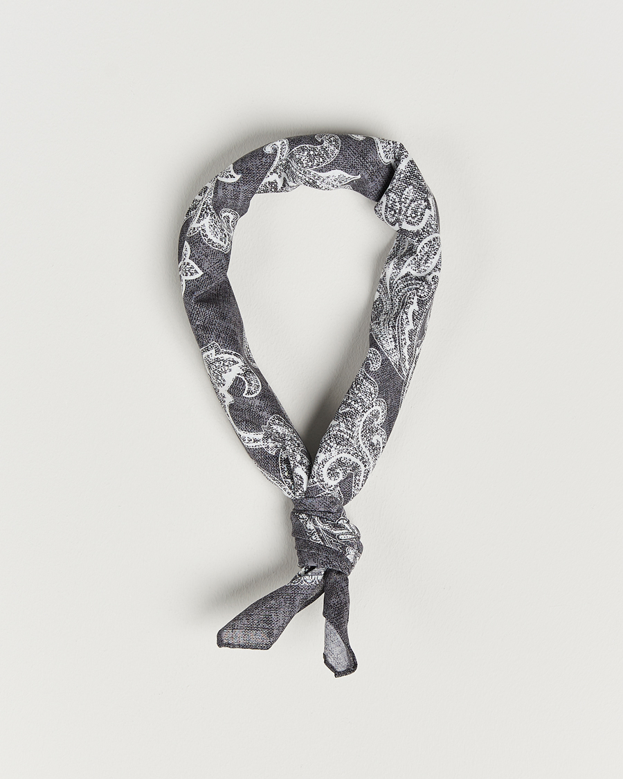 Homme | Amanda Christensen Cotton Voilé Printed Bandana Black | Amanda Christensen | Cotton Voilé Printed Bandana Black