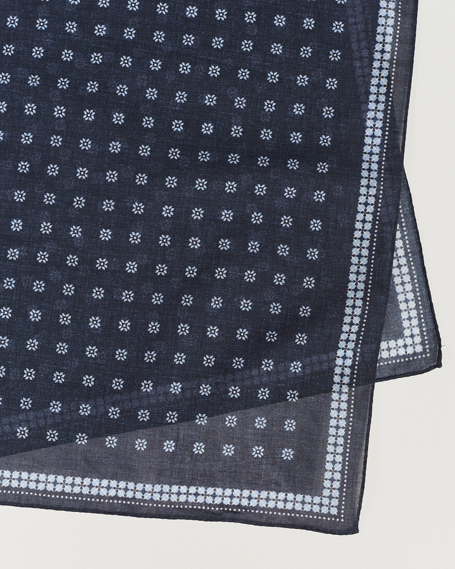 Homme | Amanda Christensen Cotton Voilé Printed Flower Bandana Navy | Amanda Christensen | Cotton Voilé Printed Flower Bandana Navy