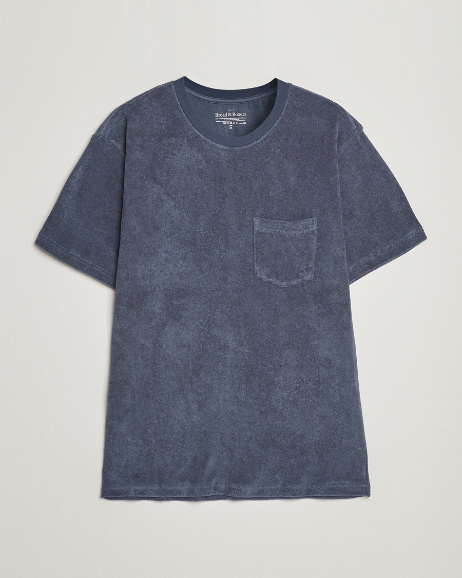 Homme | T-shirts | Bread & Boxers | Terry Crew Neck T-Shirt Smoky Blue