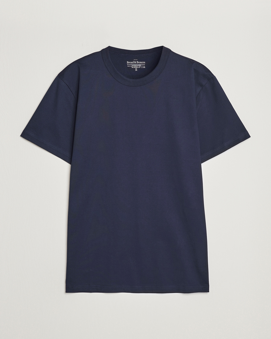 Homme | T-shirts | Bread & Boxers | Pima Cotton Crew Neck T-Shirt Navy Blue