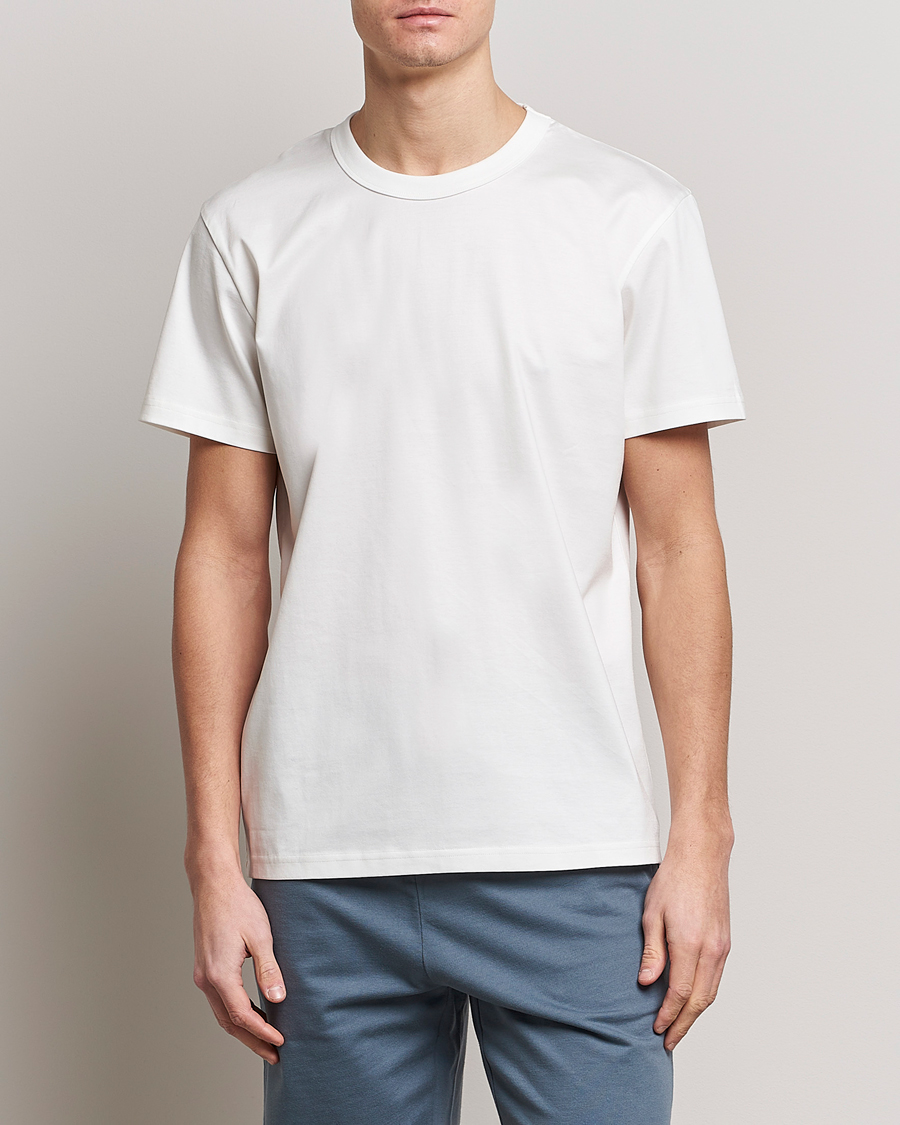 Homme | T-Shirts Blancs | Bread & Boxers | Pima Cotton Crew Neck T-Shirt Ivory