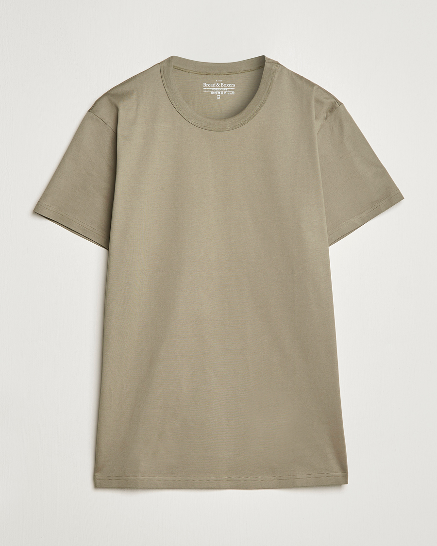Homme | T-shirts | Bread & Boxers | Heavy Pima Cotton Crew Neck T-Shirt Sage Green