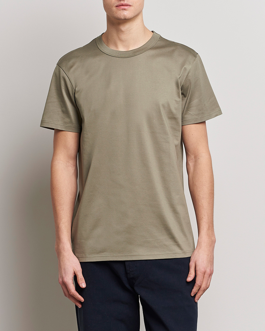 Homme | T-shirts | Bread & Boxers | Heavy Pima Cotton Crew Neck T-Shirt Sage Green