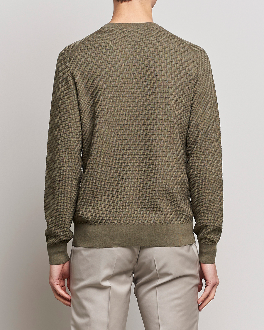 Homme | Pulls Et Tricots | Brioni | Basket Stitch Crew Neck Sweater Olive